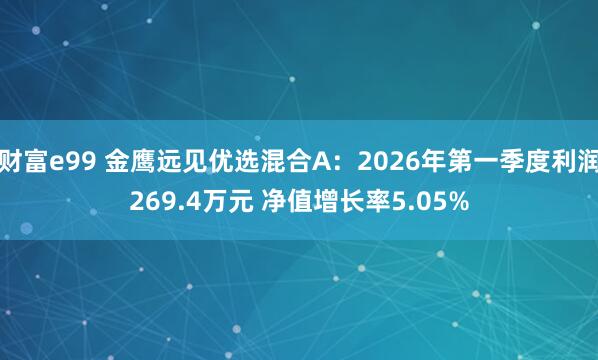 财富e99 金鹰远见优选混合A：2026年第一季度利润269.4万元 净值增长率5.05%
